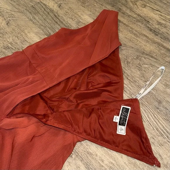 Elegant One-Shoulder Chiffon Davids Bridal DB Studio Bridesmaid Dress - Picture 7 of 7